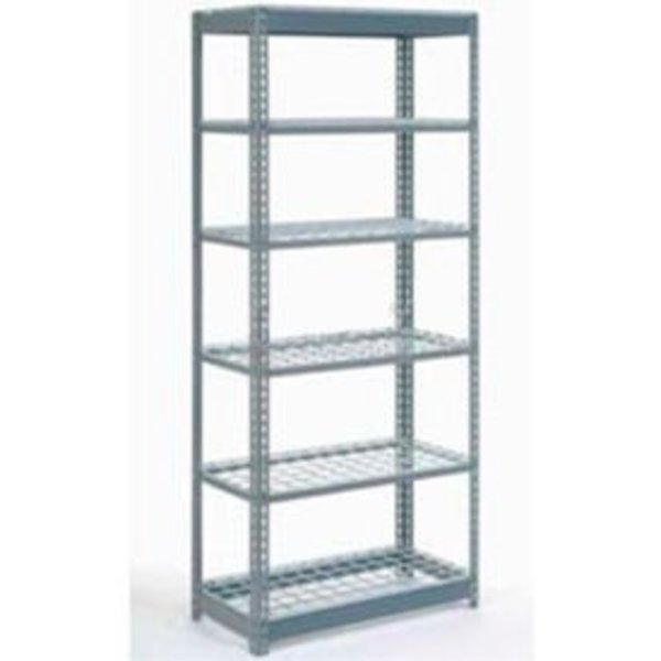 Global Equipment Heavy Duty Shelving 48"W x 18"D x 96"H With 6 Shelves - Wire Deck - Gray 717457